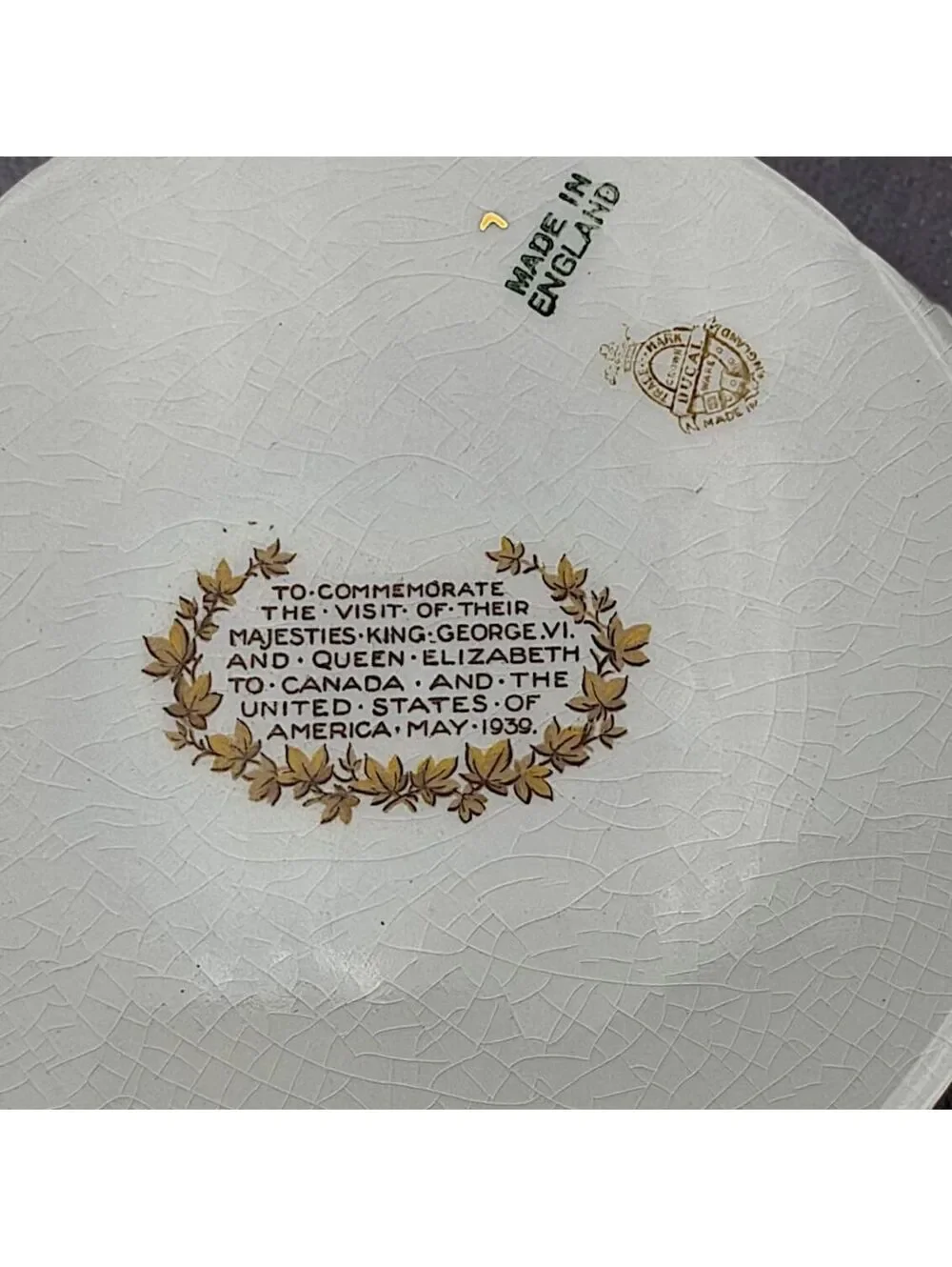 Vtg 1939 King George VI Queen Elizabeth Royal Visit Plate Canada USA 10.5